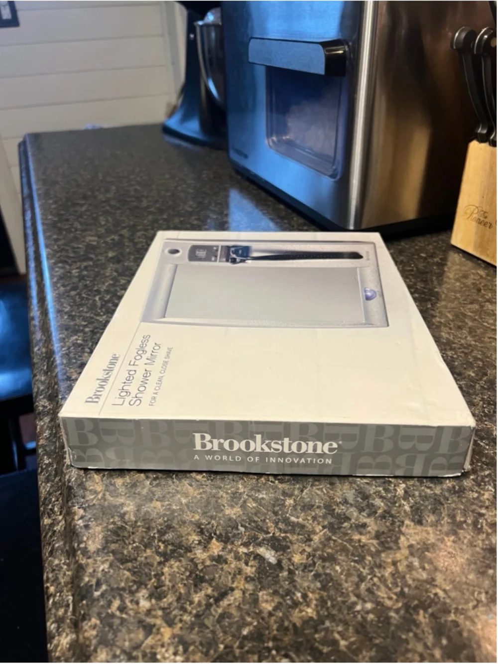 New Brookstone Lighted Fogless Shower Mirror